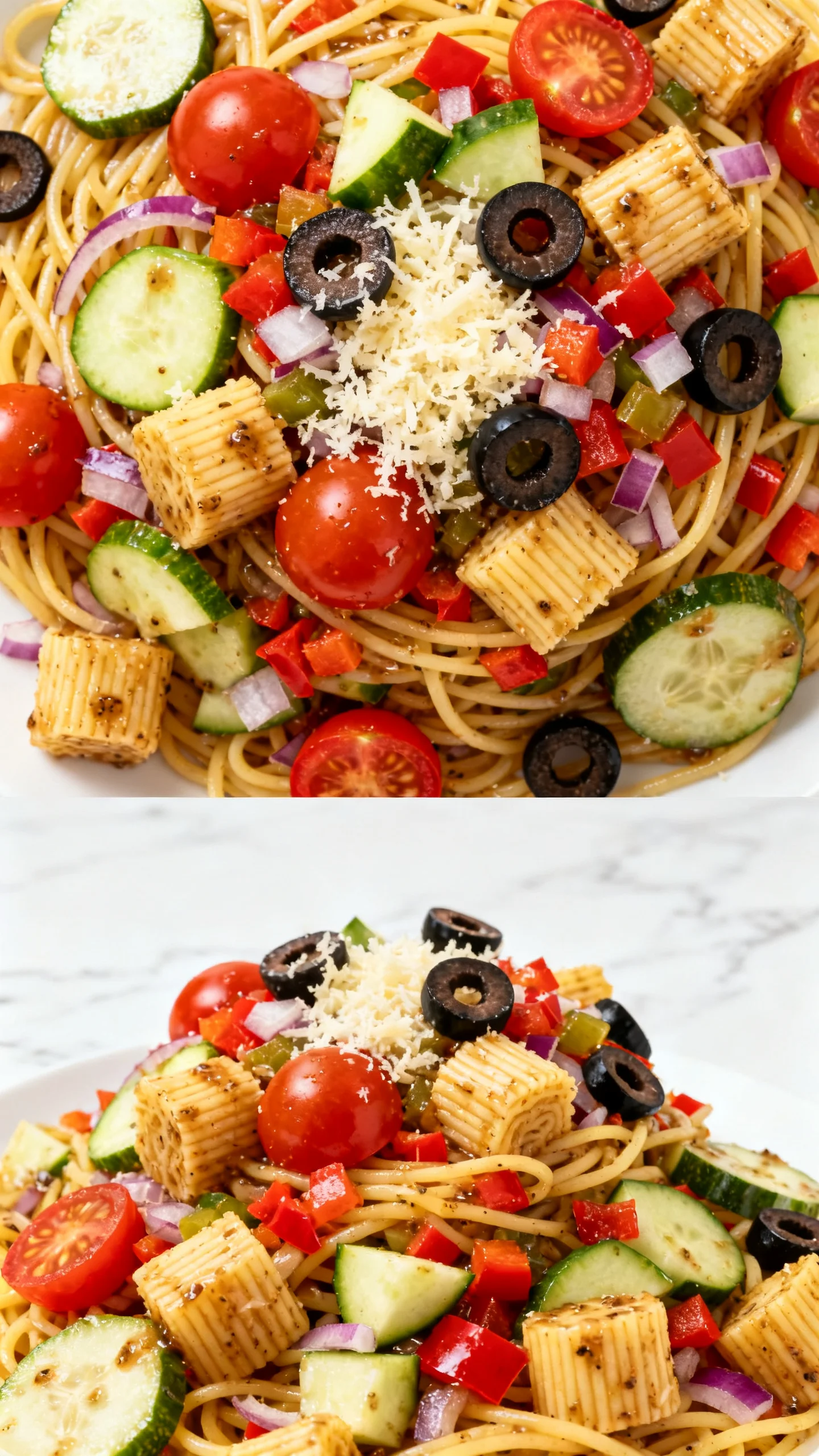 California Spaghetti Salad step by step