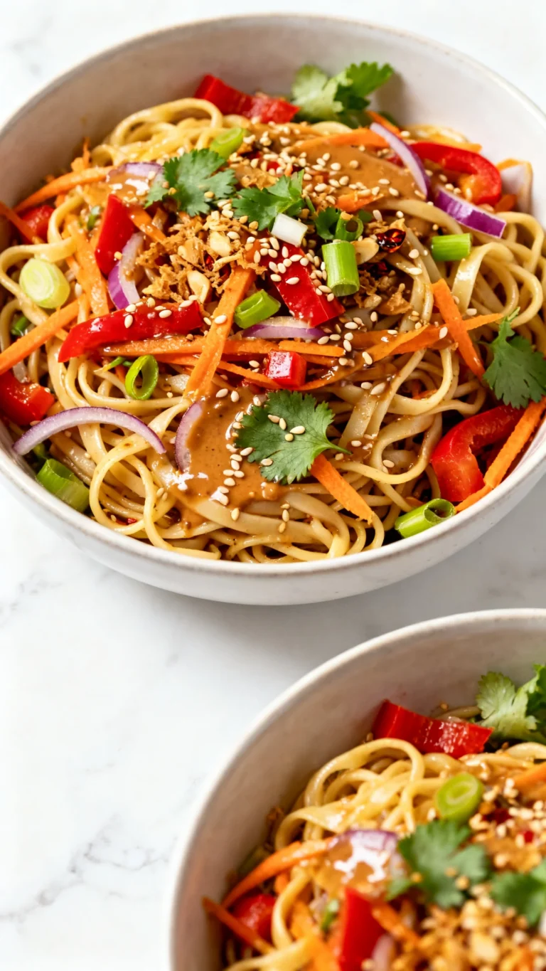 Thai Noodle Salad with Sesame Peanut Sauce Recipe