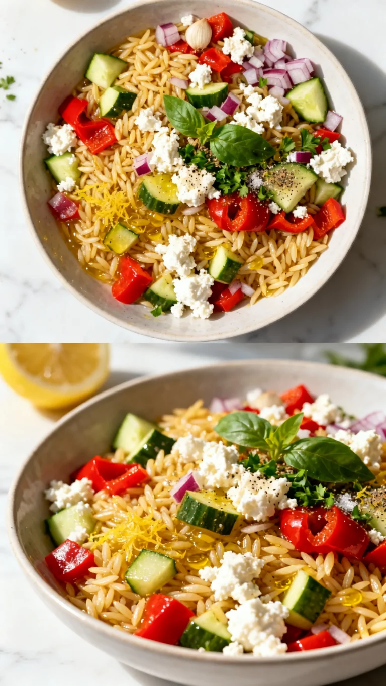 Easy Lemon Orzo Salad with Feta Recipe