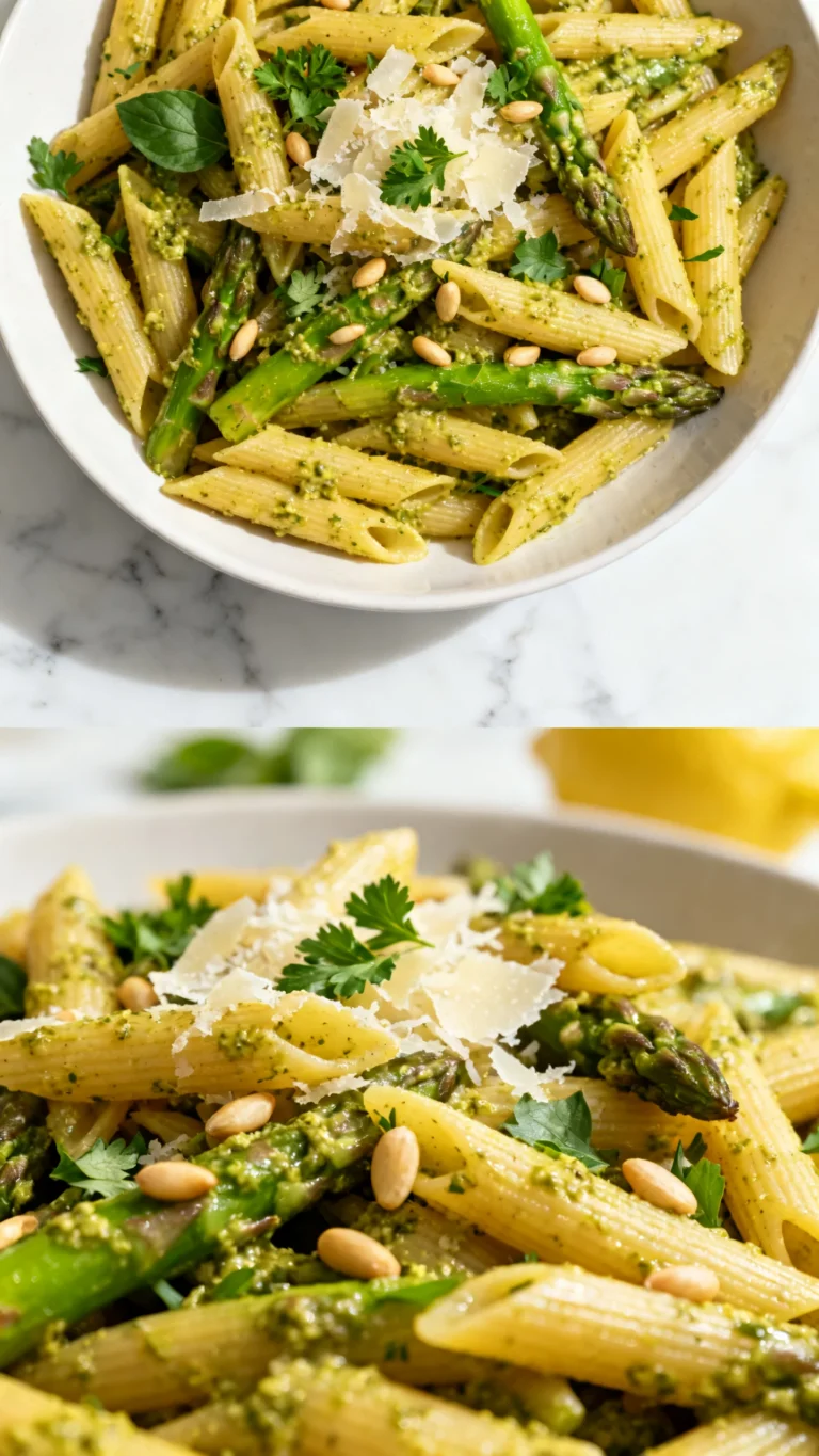 Penne with Asparagus and Lemon Pesto Recipe