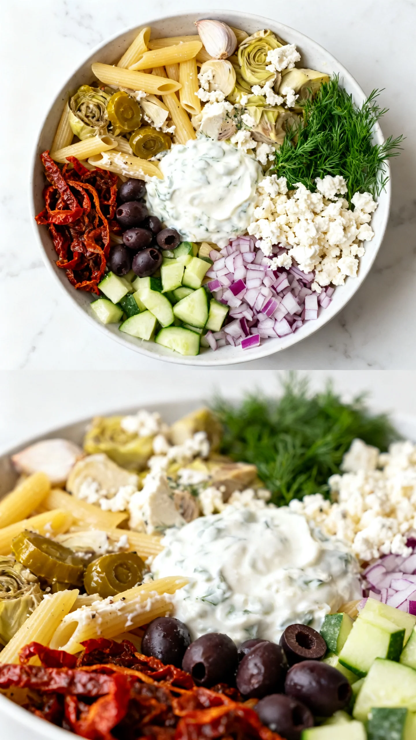 Tzatziki Pasta Salad step by step