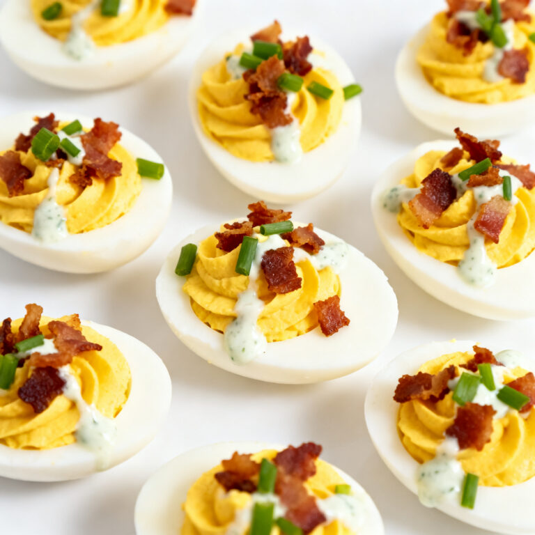 Loaded Bacon Ranch Deviled Eggs