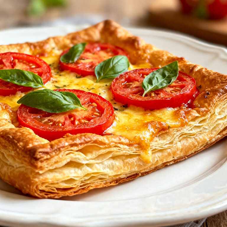 Tomato Basil Puff Pastry Tart