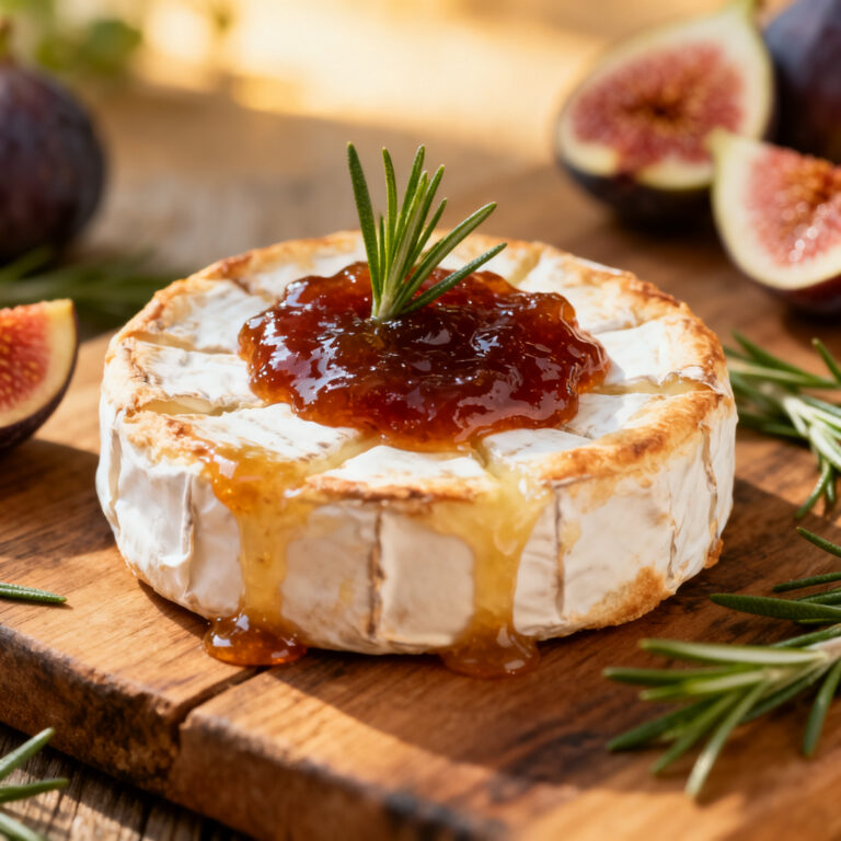 Baked Brie with Fig Jam and Rosemary