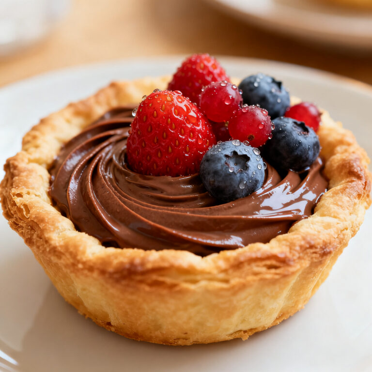 Nutella Puff Pastry Tart with Fresh Berries