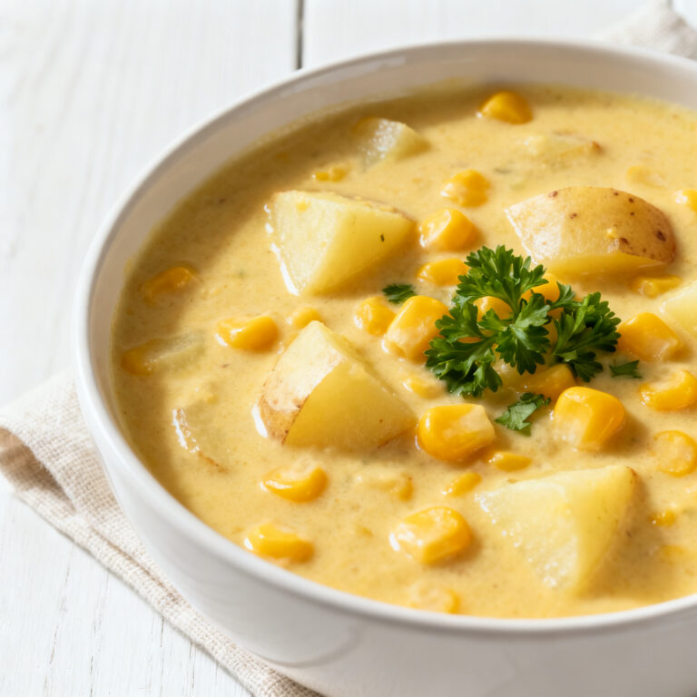Creamy Corn and Potato Chowder (Cob Stock Method)