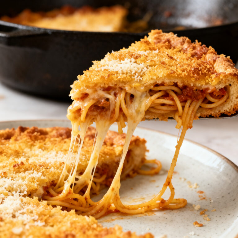 Leftover Spaghetti Pie (Fried, Not Baked, for a Crispy Crust)