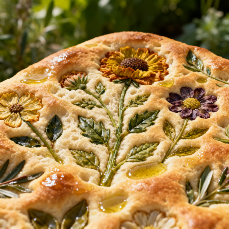 Garden Art Focaccia Bread (The Two-Bake Method for Vivid Color)