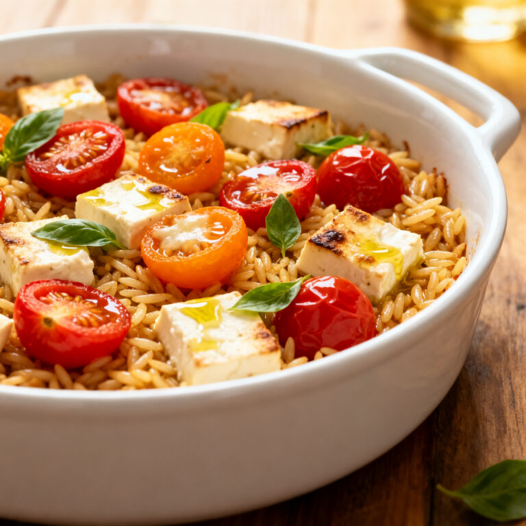 Baked Feta Orzo with Cherry Tomatoes (No Soggy Pasta Method)