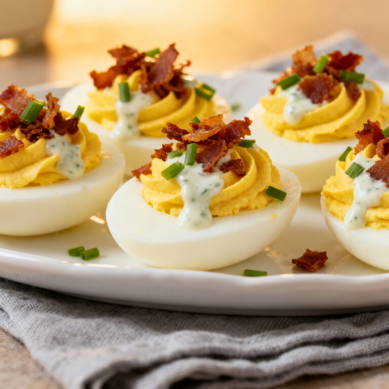 Loaded Bacon Ranch Deviled Eggs – Easy Party Appetizer
