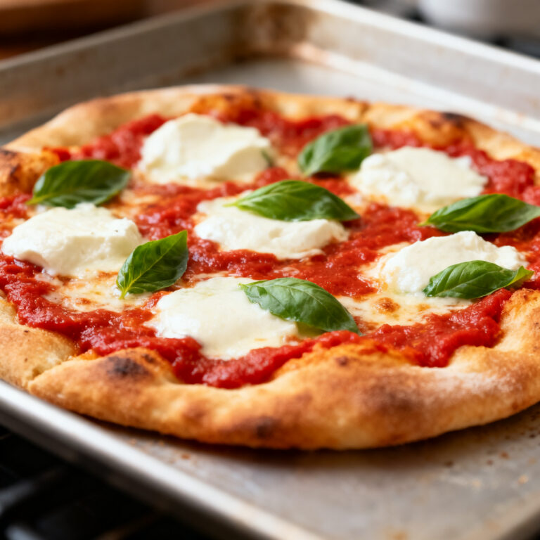 Sheet Pan Margherita Flatbread Pizza (No Soggy Center)